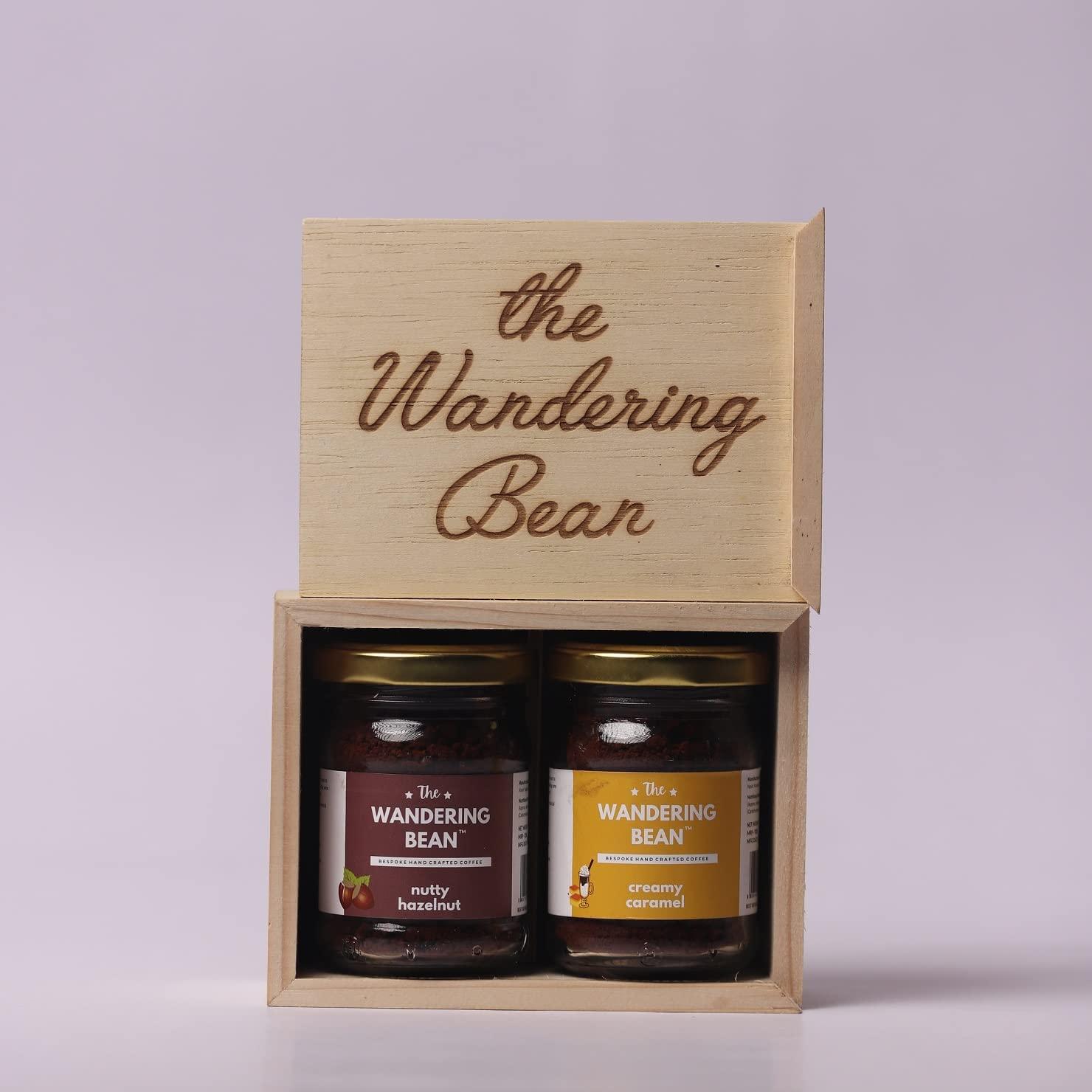 The Wandering Bean The Wandering Bean Coffee Hamper Best Birthday Gift -Set of 2 Assorted Coffees (Choose 2 Flavors of Your Choice) Gift Festive, Best Gift Hamper 40g X 2 Jars) Gift Festive, Best Gift Hamper