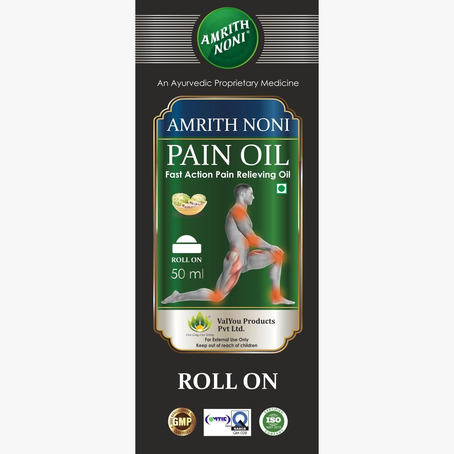 Amrith Noni Amrith Noni Artho Plus 750Ml + Pain Roll-On 50Ml - Effective Combo For Joint Health & Quick Relief From Aches And Pains, Liquid