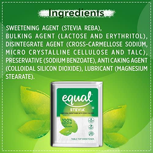 Equal Equal® Stevia Plant-Based Natural Sweetener | Sugar Free | 100 Tablets | Pack of 6