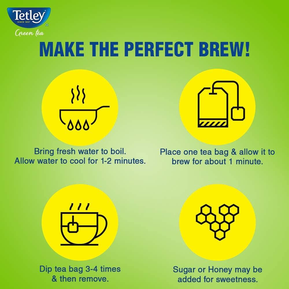 Tetley Tetley Green Tea Bags, Ginger Mint Lemon (50 Tea Bags), 75 grams, Pack of 1