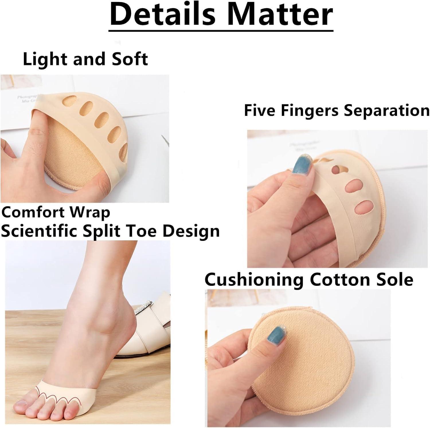 FLORISCA Florisca Honeycomb Forefoot Pads Women High Heels Invisible Socks Cushions For Pain Relief Non-Slip Toe Socks Reusable Ball Of Honeycomb Fabric Pads Invisible Women And Men 1 Pair
