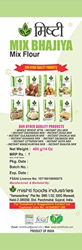 MISHTI MISHTI Mix Bhajiya (Pakoda) Mix -Ready to Cook -Instant-Gujarati Snack Food-400 Grams-(Pack Of 2)