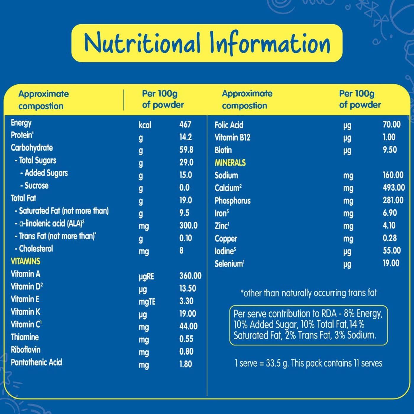 Nestle LACTOGROW Nestle LACTOGROW Nutritious Milk Drink Powder | Biscuity Vanilla Flavour (2-6 Years), (Pack Of 2), 800g, Bag-In-Box Pack
