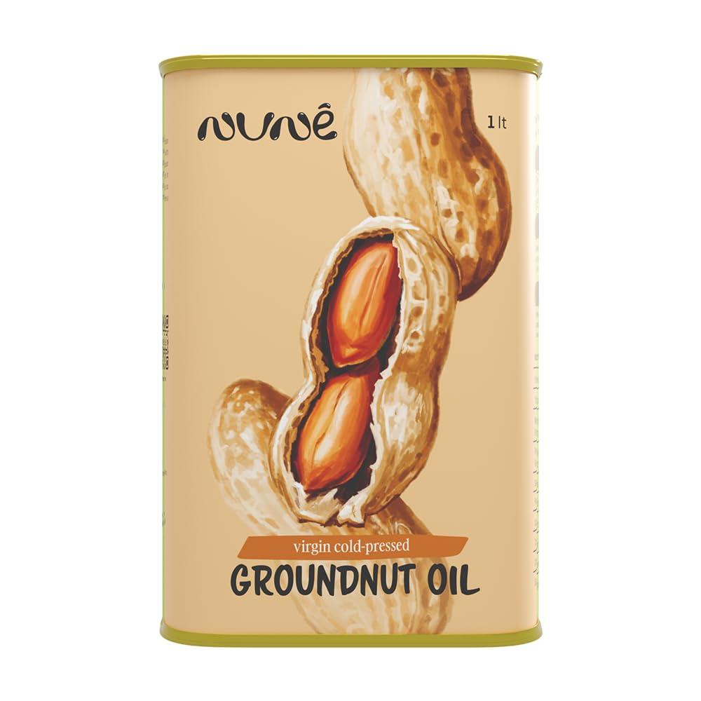 nune Nune Virgin Organic Cold Pressed Groundnut Oil - 1 Litre 100% Pure Natural & Certified Unrefined Cooking Oil | Rich Aroma & Real Flavoured Oil
