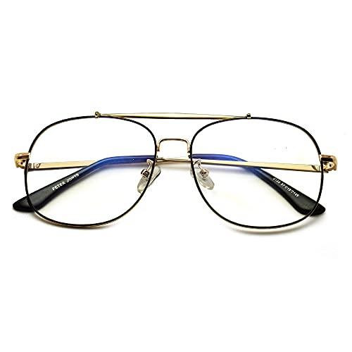 Peter Jones Peter Jones Square Medium Computer Glasses for Men Women with Zero Power Blue Light Blocking Lenses (SIZE MEDIUM) AG231