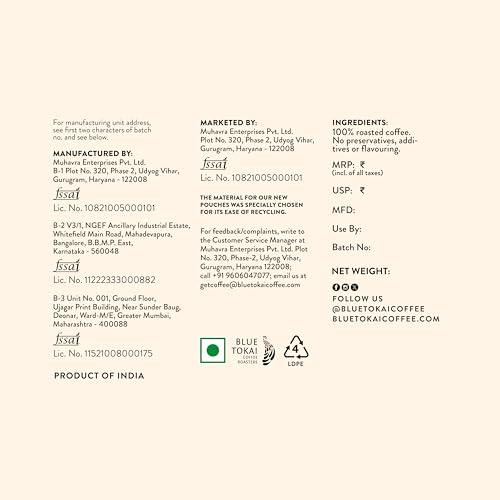 Blue Tokai Coffee Roasters Blue Tokai Coffee Cold Brew Blend Bold - Medium Dark Roast (Whole Bean) 500 g | Made with 100% Specialty Grade Arabica Freshly Roasted Coffee Beans