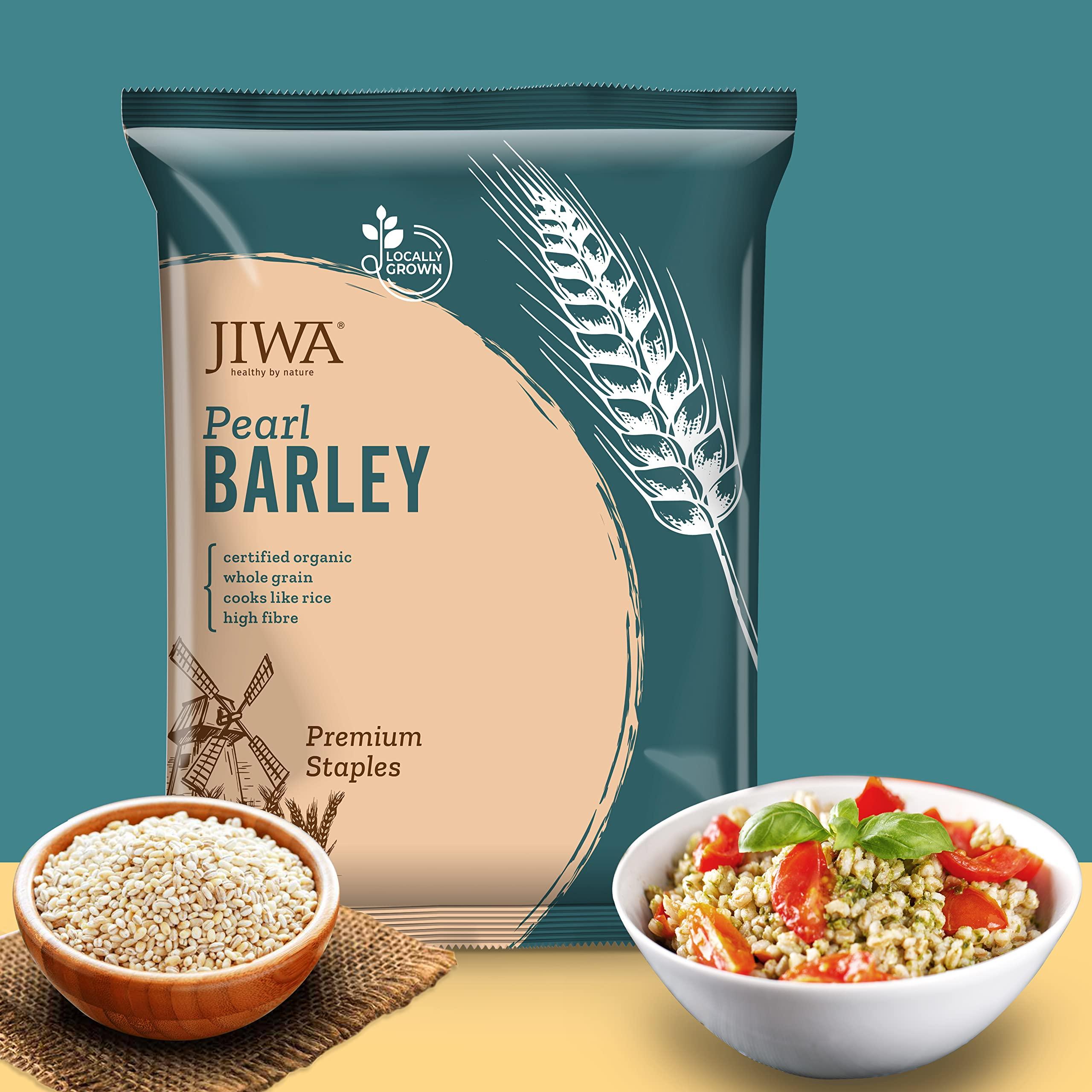 JIWA healthy by nature JIWA healthy by nature Organic Quinoa, 1 Kg, (Certified Organic & Gluten Free) & JIWA healthy by nature Organic Pearl Barley, 1 kg, Certified Organic