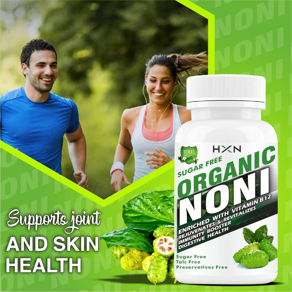 HXN HXN Fresh Noni Juice Tablet With Vitamin B12 Supplements To Help Support Anxiety Relief, Immunity Health, Body detox, -120 Organic Gluten-free Tab (Pack 2)