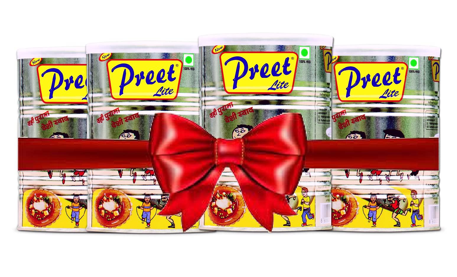 Preet Lite Preet Lite Cooking Medium Combo Pack of 4 Litre - Use Like a Ghee & Oil