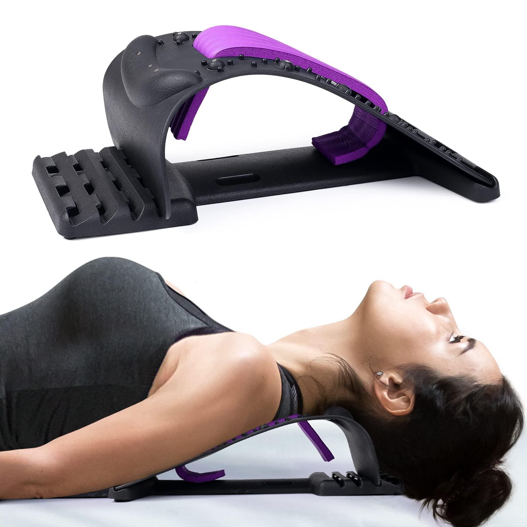 RESTCLOUD RESTCLOUD Neck Stretcher For Neck Pain Relief,Upper Back And Shoulder Relaxer For Muscle Relax And Spine Alignment,Cervical Traction Device Adjustable 4 Level (Purple)