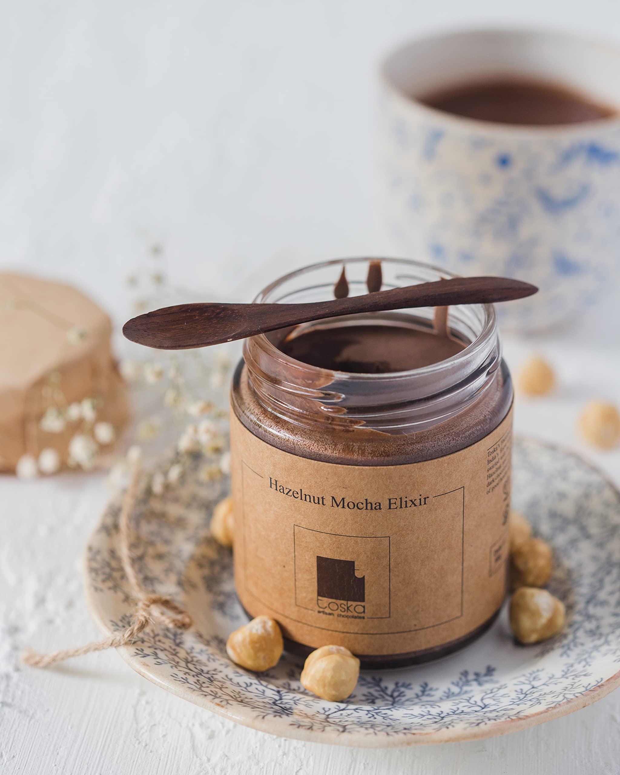 Toska Toska Chocolates | Almond Hazelnut, Hazelnut Mocha Dark Chocolate, and Hazelnut Elixir Spread | Chocolate Spread (200gms) | Vegan | Combo of 3