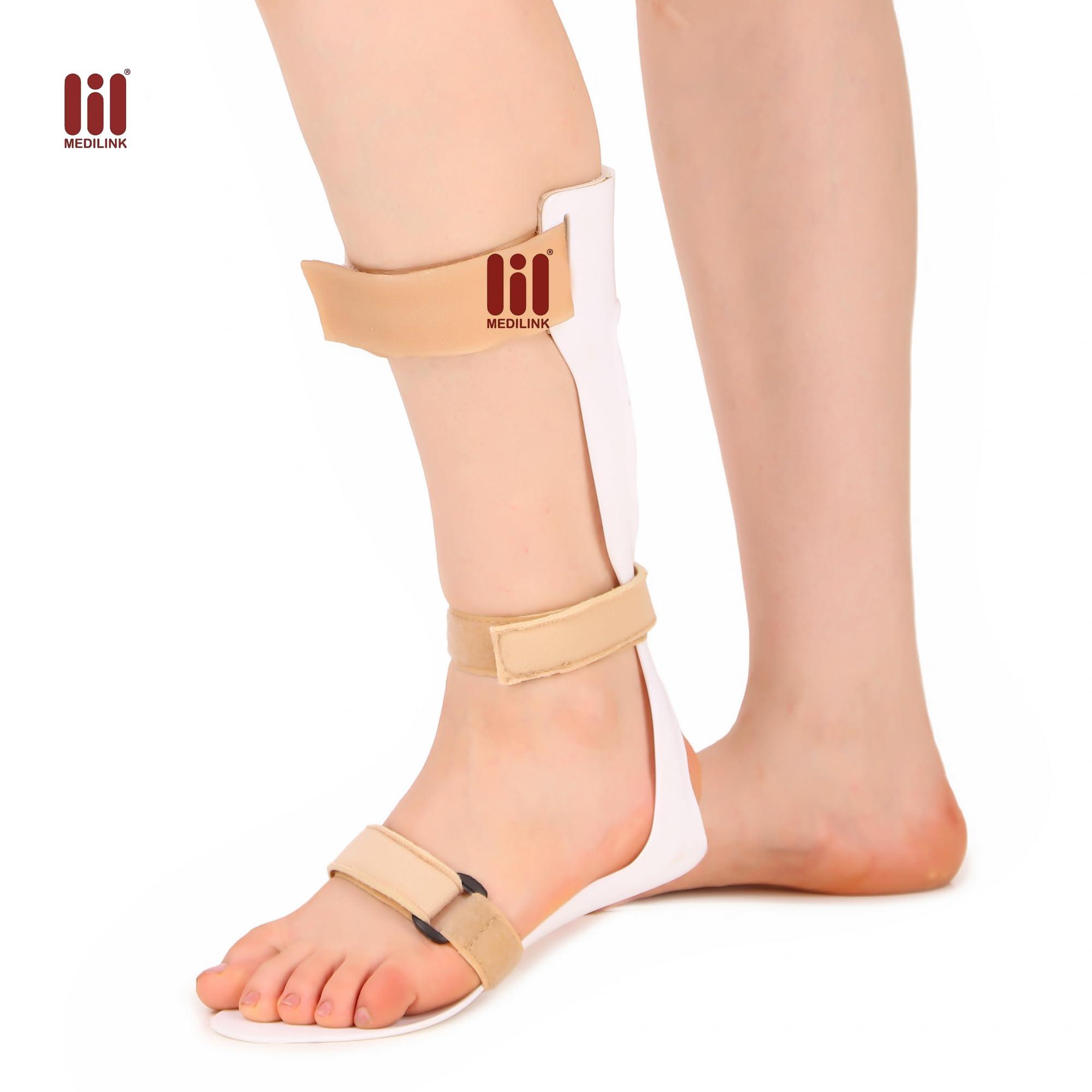 Medilink Medilink AFO Brace -Ankle Foot Orthosis support - foot drop splint- Drop Foot Postural Correction Brace- long foot plate (Right -Small)