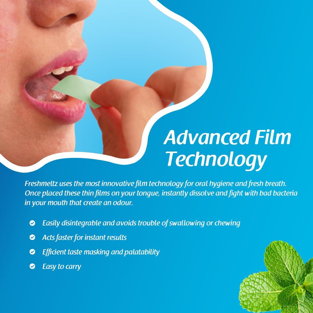 FRESH MELTZ FRESH MELTZ Oral Hygiene Mouth Freshener Sugar Free Orange, Mint, Paan Flavoured Breath Strips (25 Strips) - Combo Packs (Pack of 6)