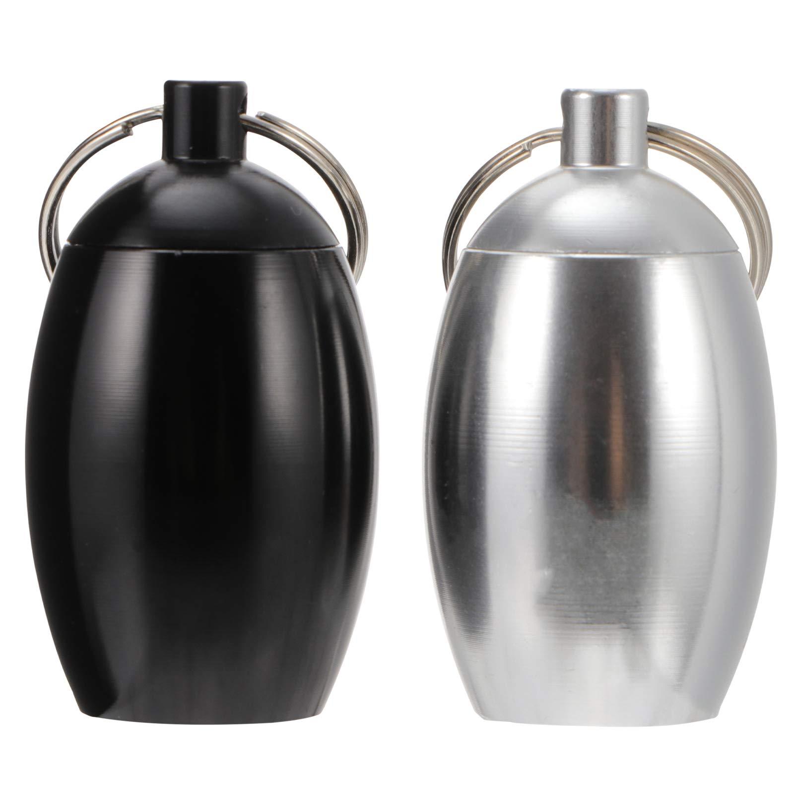 HEALLILY 2pcs Pill Holder Organizer Pill Case Bottle Container with Keychain Pill Box Useful Acessories