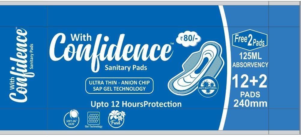 With Confidence With Confidence Ultra Sanitary Napkin/Pad (56 pieces) (240mm Pack of 4 packets)