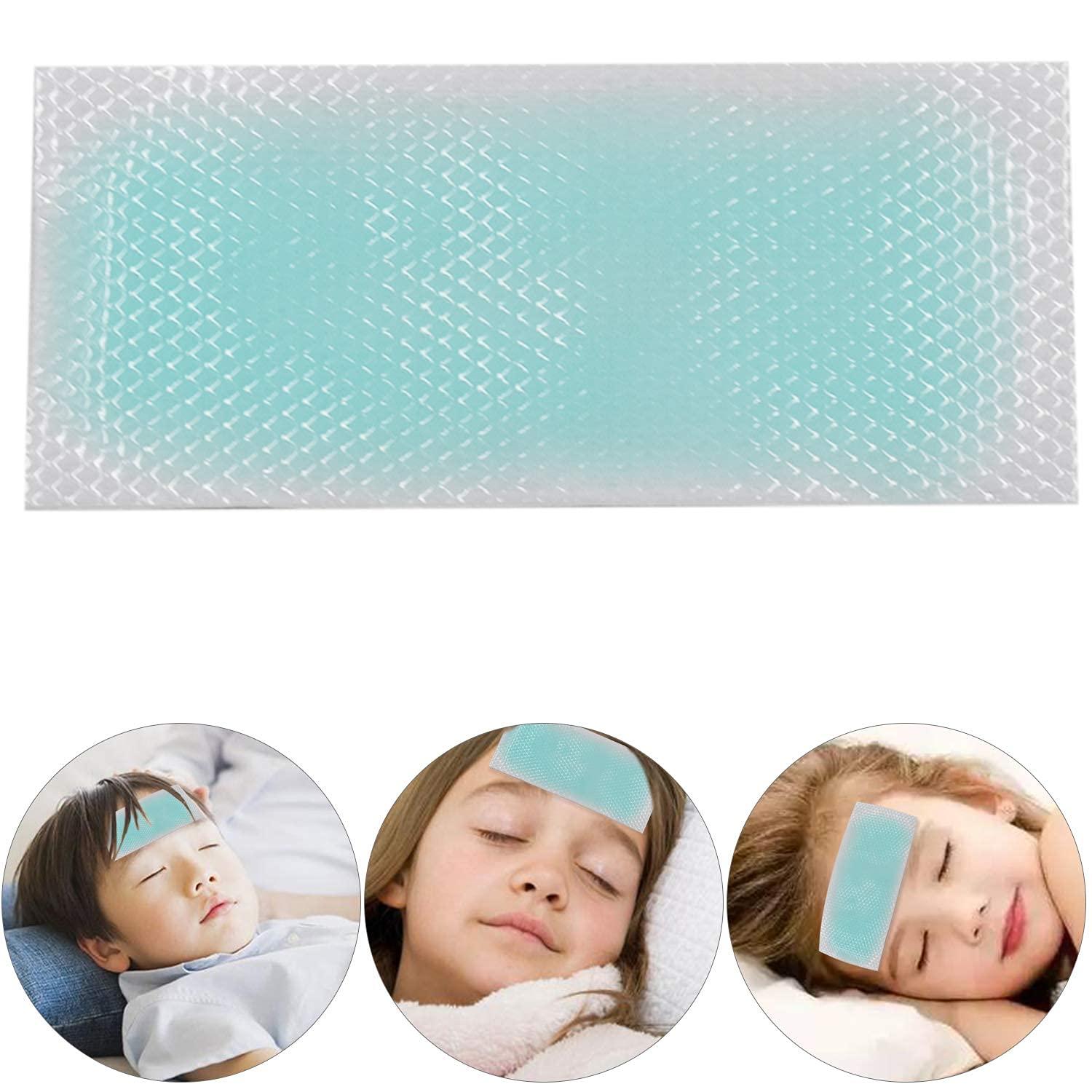 Alovexiong 20 Sheets Fever Cooling Gel Patches, Cooling Forehead Strips Cool Gel Pads for Dog Foot Baby Kids Children Adult Relieve Headache,Toothache Pain, Drowsiness Fatigue Refreshing Sunstroke