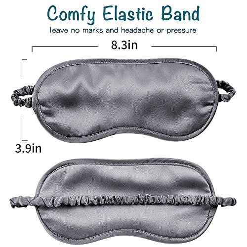 LULUSILK Charcoal Gray: Lulusilk Mulberry Silk Sleep Eye Mask & Blindfold With Elastic Strap/Headband, Soft Eye Cover Eyeshade For Night Sleeping, Travel, Nap (Charcoal Gray)
