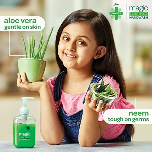 godrej protekt Godrej Protekt magic Powder-To-Liquid Handwash - Bottle + 15 Refills | 135g (Makes 3 Litres)