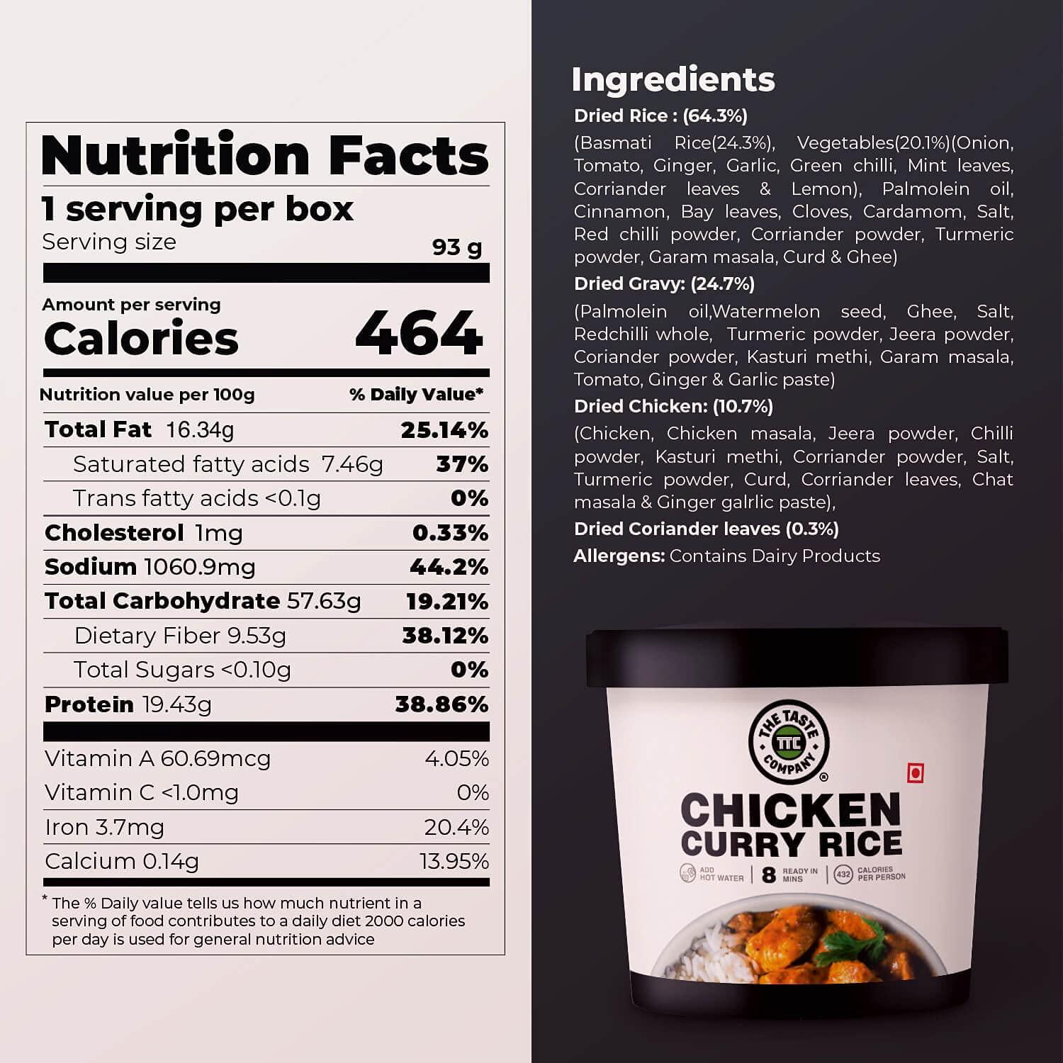 TheTasteCompany TheTasteCompany Chicken Curry Rice - Ready to Eat | Instant Food | Taste Company (Pack of 3)