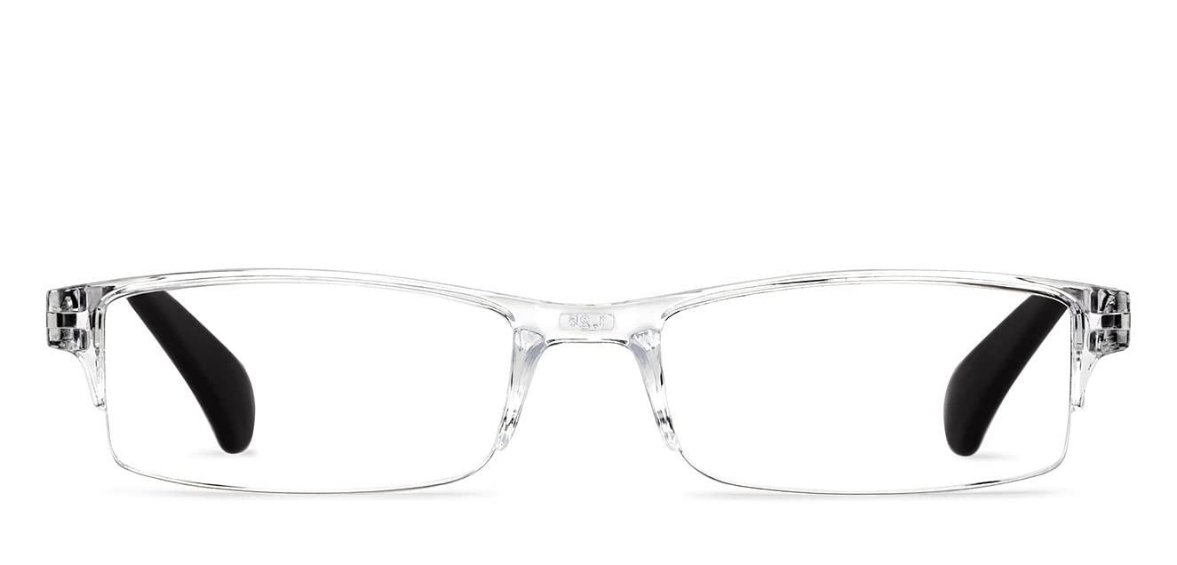 LENSKART BLU Lenskart READERS | Transparent Rectangular Half Rim Reading Eyeglasses | For Men & Women | For 1.25 Power | LR E13968