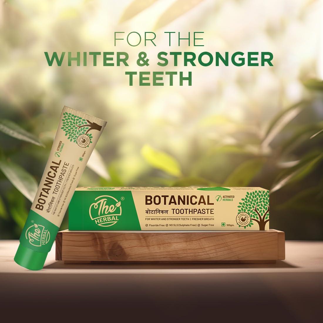 The Herbal The Herbal Botanical Toothpaste100g | 100% Herbal Actives Oral Care & Toothpaste | Toothpaste For White Teeth, Stronger Teeth and Fresh Breath | Sls Free Toothpaste, Sugar Free | Pack of 6