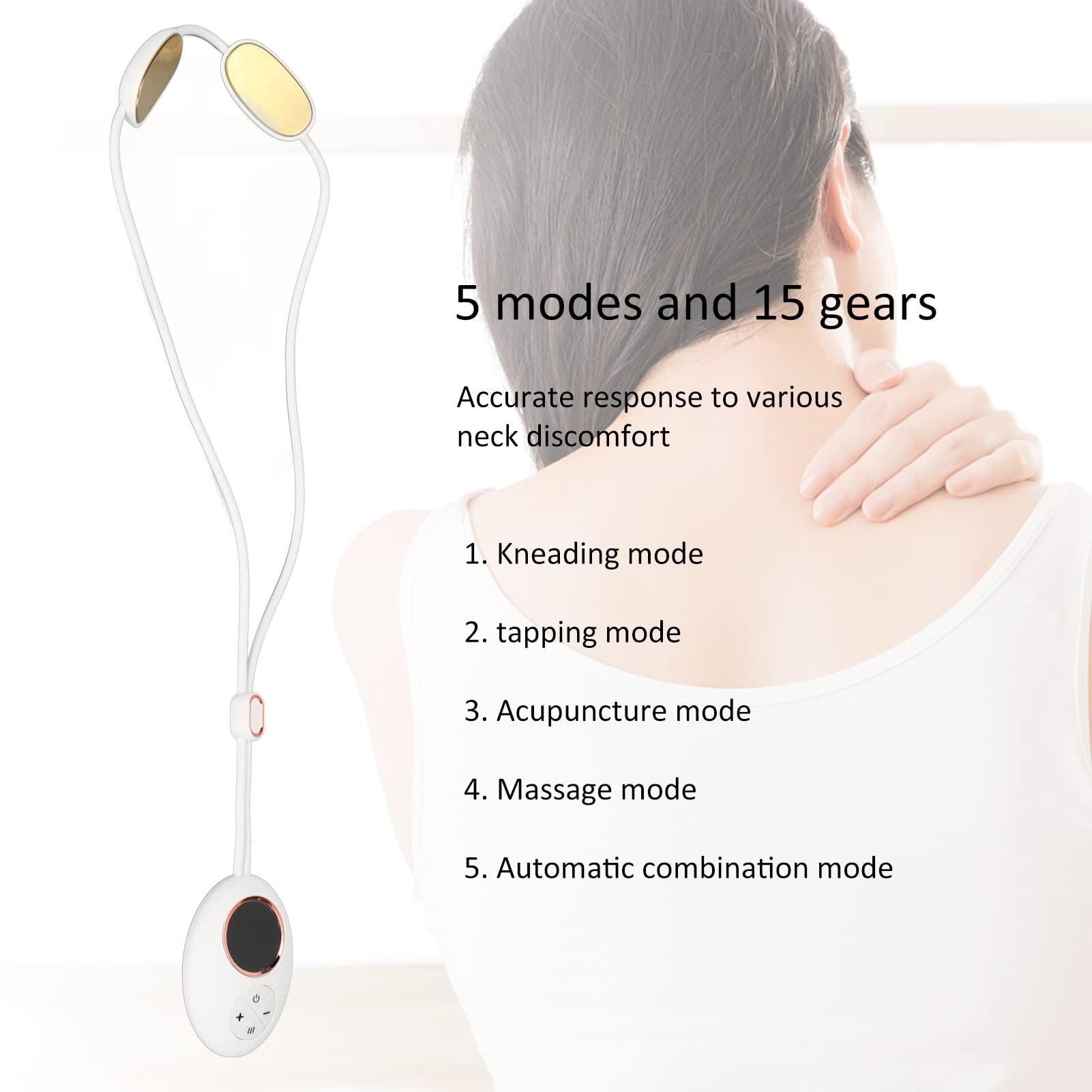DNEI Pendant Neck Massager, Intelligent Hanger Neck Massag Cordless for Neck Relax for Shoulder (White)