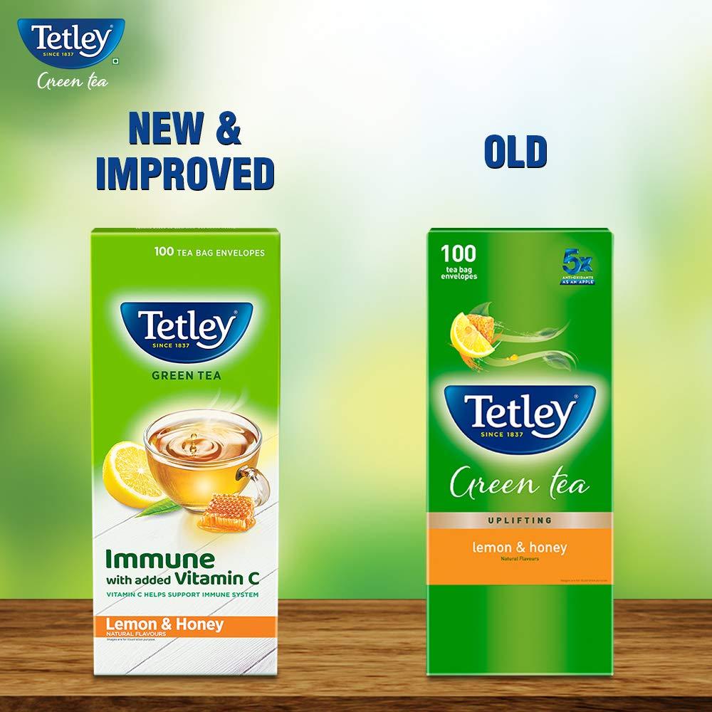 Tetley Tetley Green Tea, Ginger Mint Lemon, 25 Tea Bags and Tetley Green Tea, Lemon and Honey, 100 Tea Bags