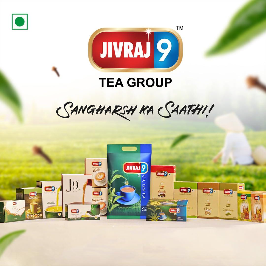 Jivraj 9 Jivraj 9 Combo Pack of Instant Tea Premix, Masala Instant Tea Premix (Pack of 2) & Lemon Grass Instant Tea Premix (Pack of 2), 10 Sachets Each, Pack 4