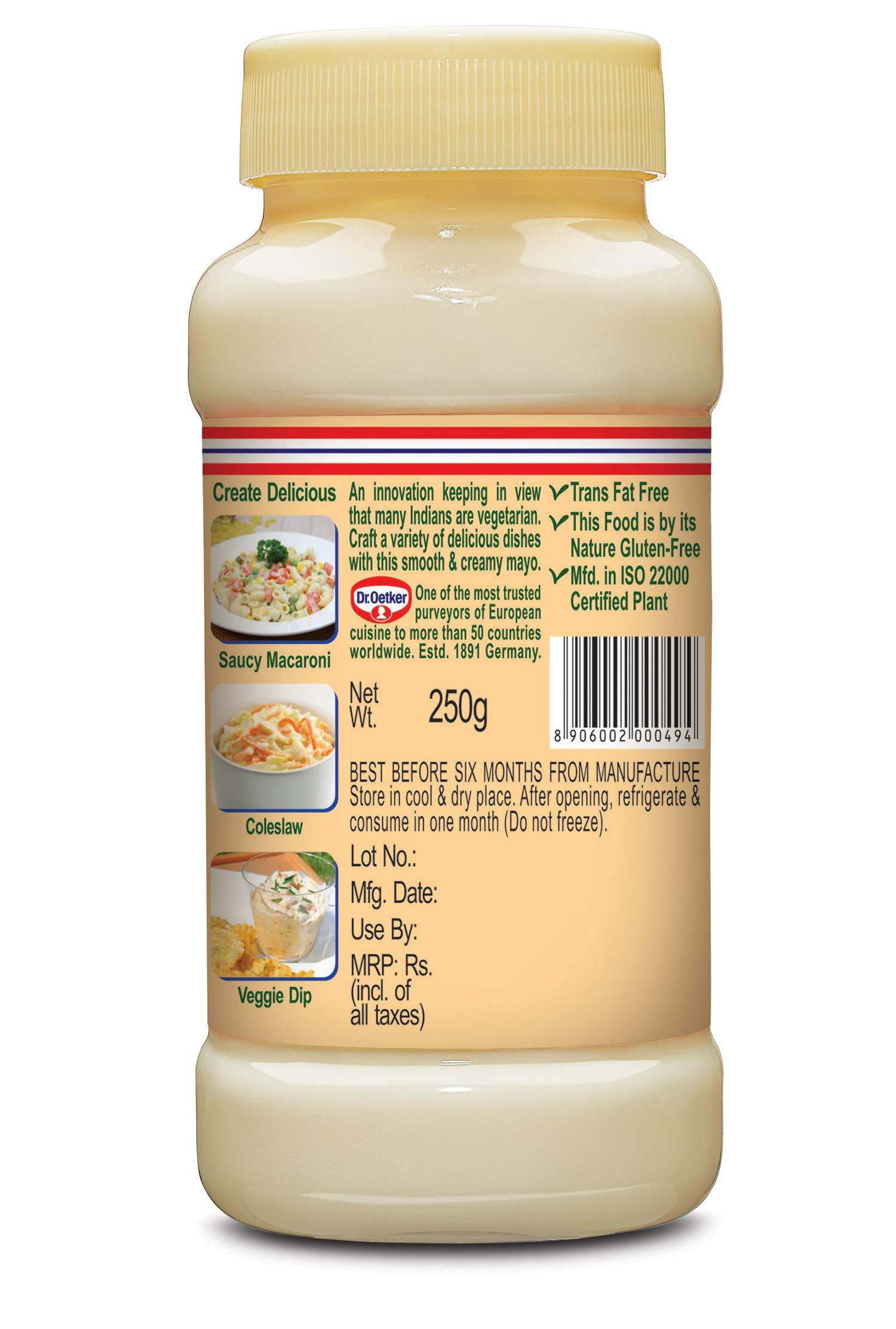 Dr. Oetker Dr. Oetker FunFoods Vegetarian Mayonnaise Combo - Veg Mayonnaise Original 250g (Pack of 2) and Garlic Mayonnaise 250g (Pack of 1)