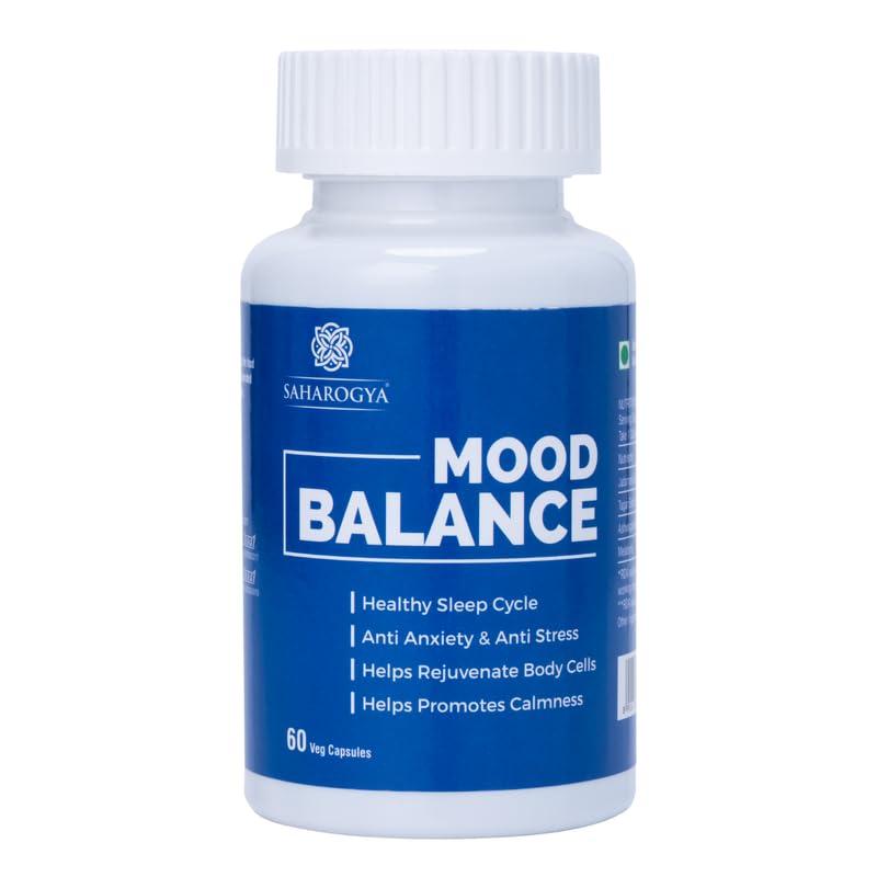 SAHAROGYA Saharogya Mood Balance Tablets With Jatamansi Extract, Tagar Extract, Ashwagandha Extract & Melatonin (60 Tablets)