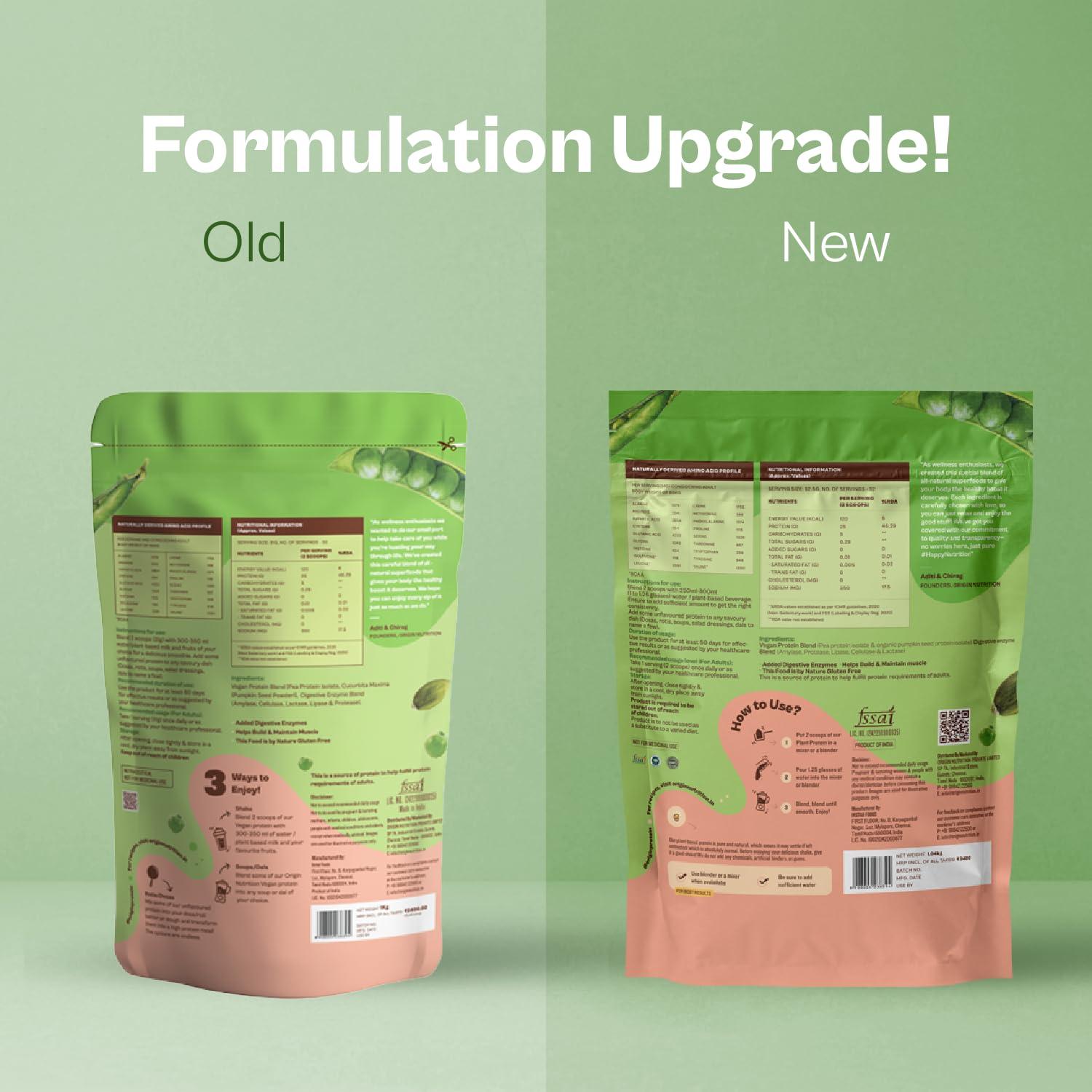 ORIGIN NUTRITION Origin Nutrition 100% Natural Plant Protein Powder (European Pea Protein Isolate & Pumpkin Seed Protein) Easy to Digest Unflavoured with 25g Plant Based Protein,975gm