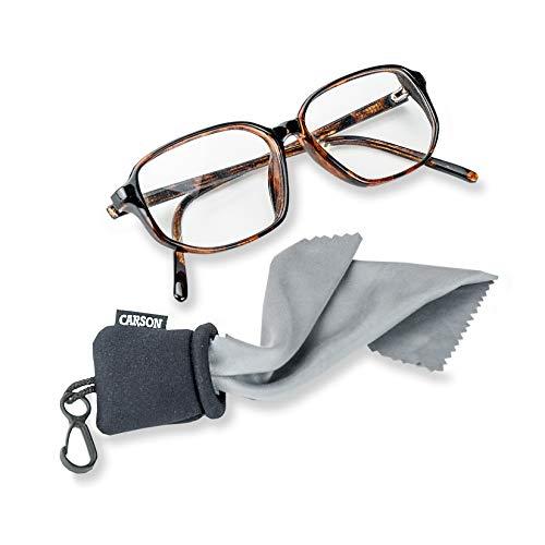 Carson Carson Stuff-It Microfiber Lens Cloth Cleaning System For Eyeglasses, Smartphones, Tablets, Optics, Lenses, Cameras and More - Black (SN-40BKAM)
