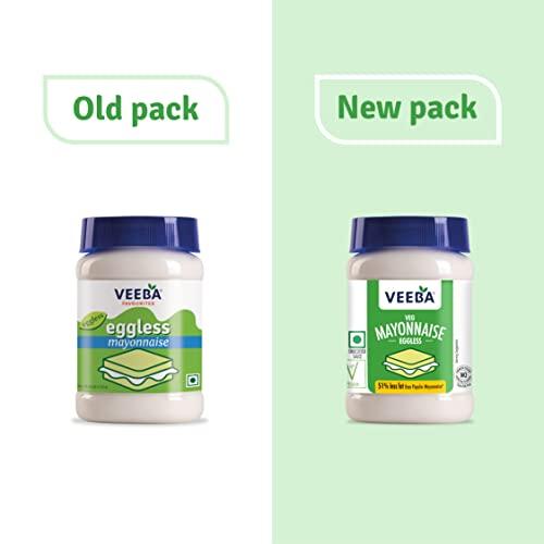 VEEBA Veeba Eggless Mayonnaise (250g) I Veg Mayonnaise I 100% Vegetarian Mayo I Extra Creamy and Delicious I Rich and thick texture I Dip, Spread and Dunk