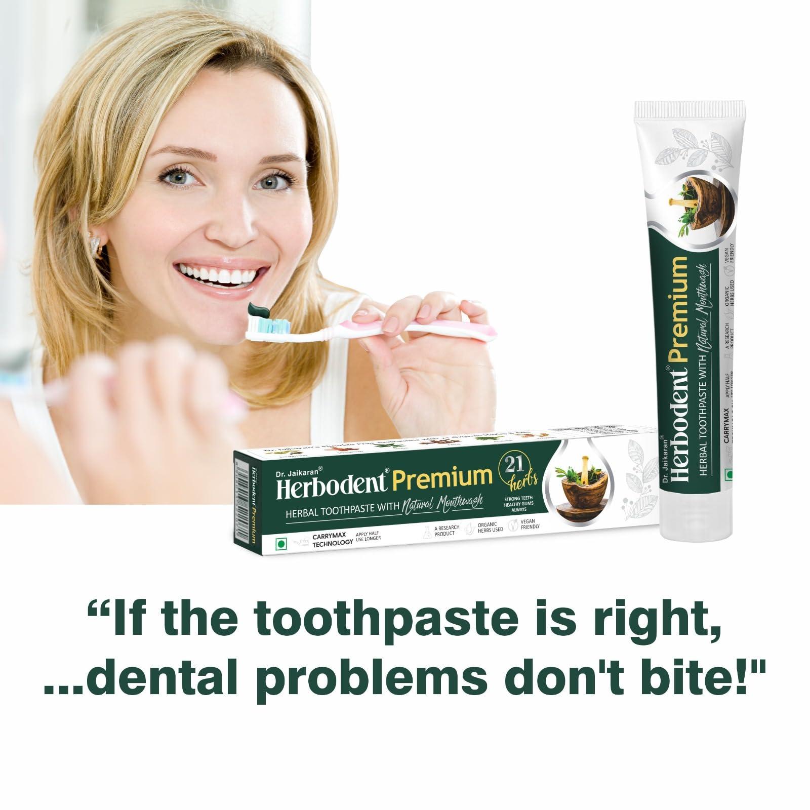 Herbodent Herbodent Premium Gingivitis Prevention Toothpaste-165G Pack Of 1|A Unique Blend Of 21 Herbs Like Neem, Clove, Cinnamon, Cardamom With Natural Mouthwash-No Paraben, No Fluoride, No Saccharin