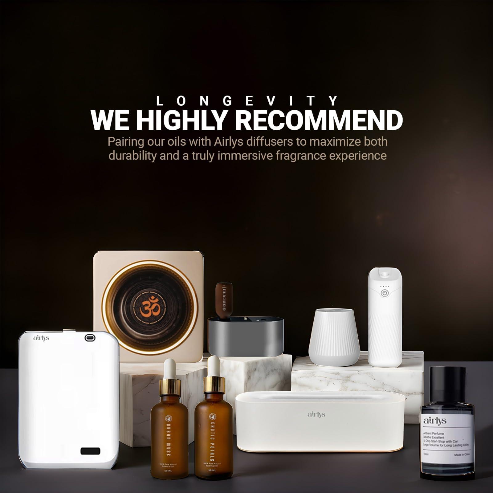 airlys Airlys Flame Diffuser: 150ml Aromatherapy with 7-Color LED Light, Customizable Timer, and Mesmerizing Flame Effect for Relaxation and Ambiance