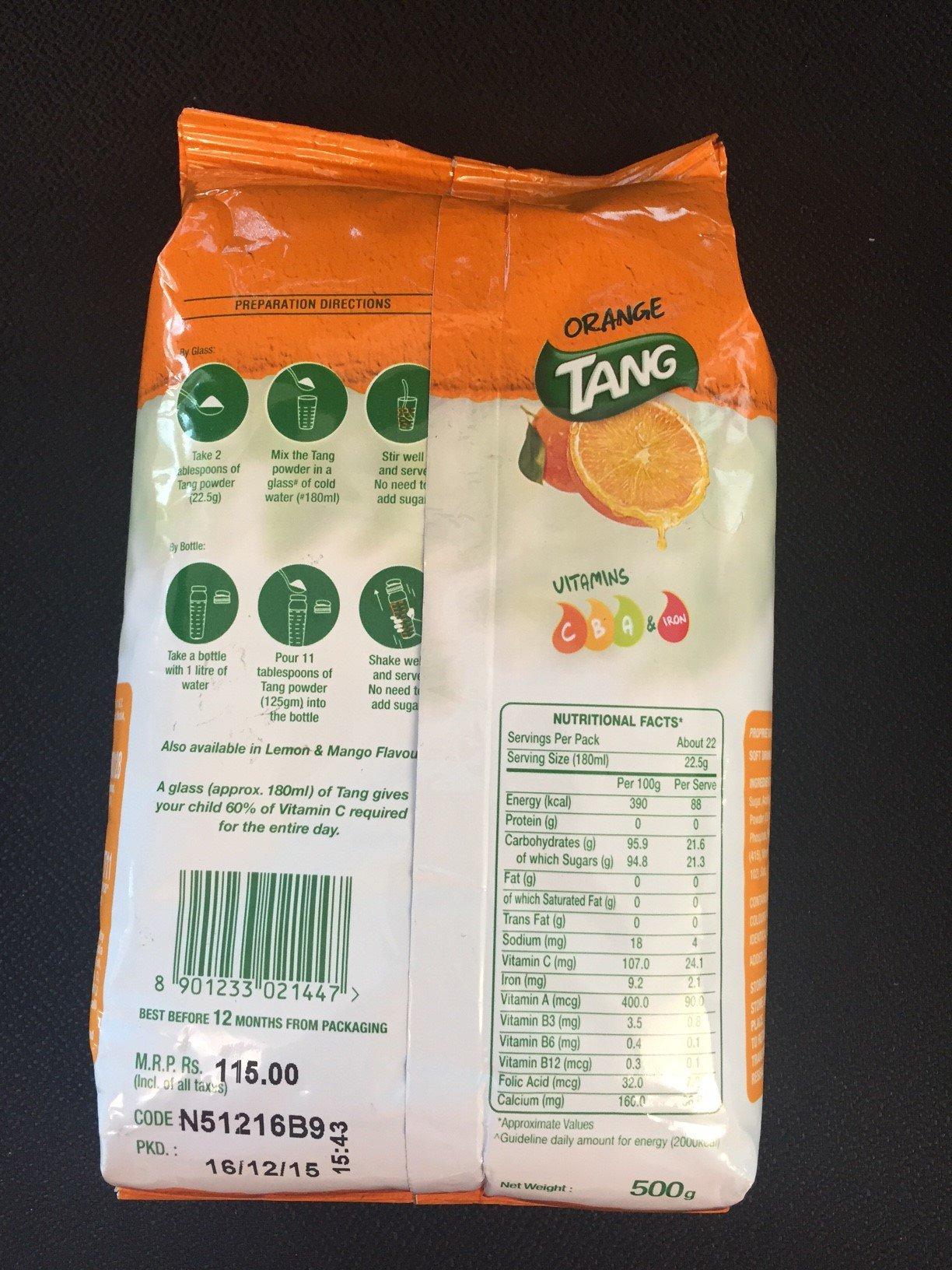 Tang Tang Instant Drink Mix - Orange, 500g