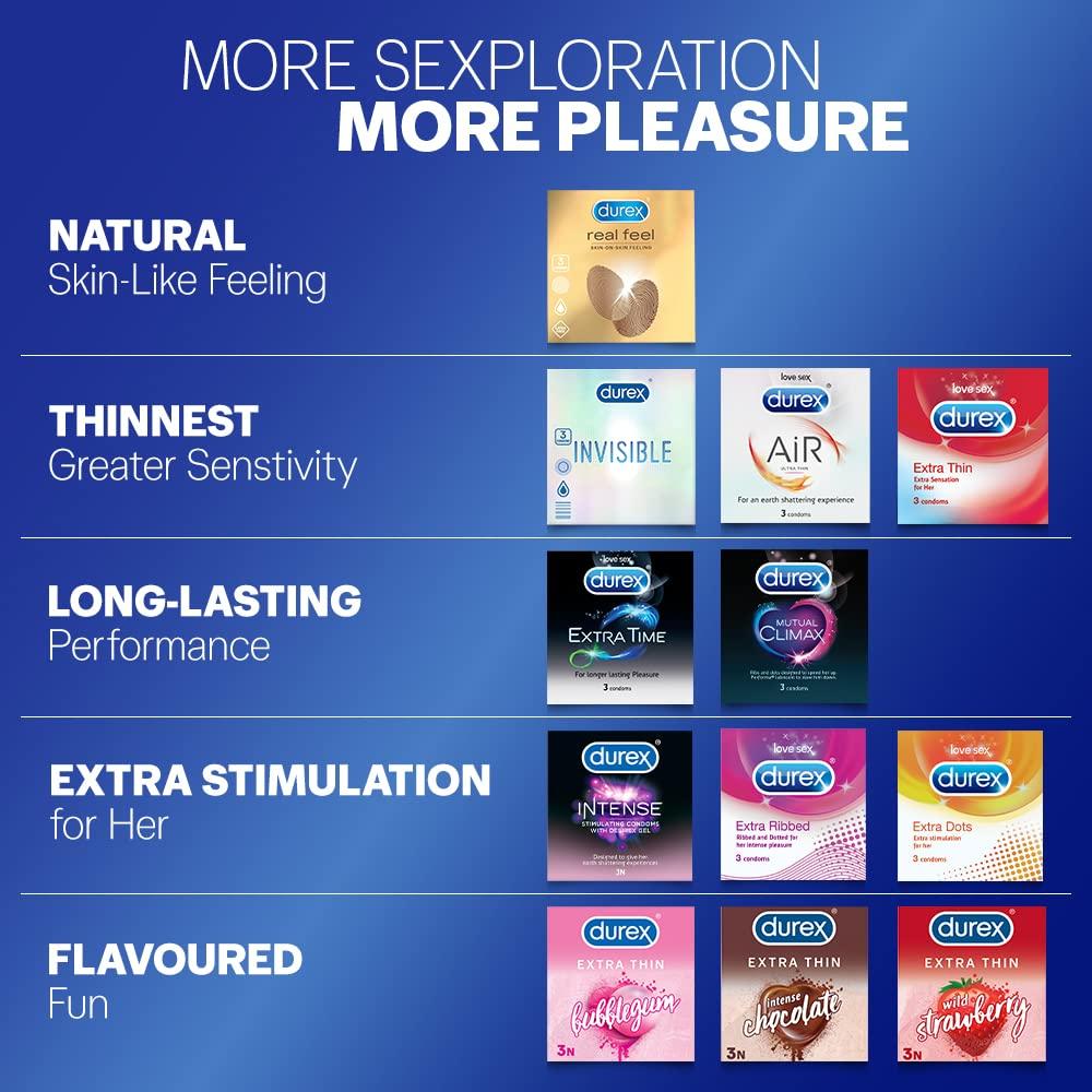 Durex Durex Mutual Climax Condoms - 10 Count & Durex Condoms, Extra Time - 10 Count