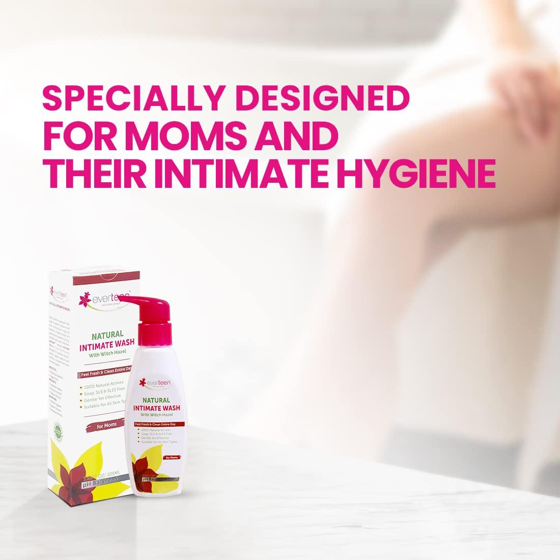 Everteen everteen Witch Hazel Natural Intimate Wash for Feminine Intimate Hygiene in Moms 2 Packs (105ml each)