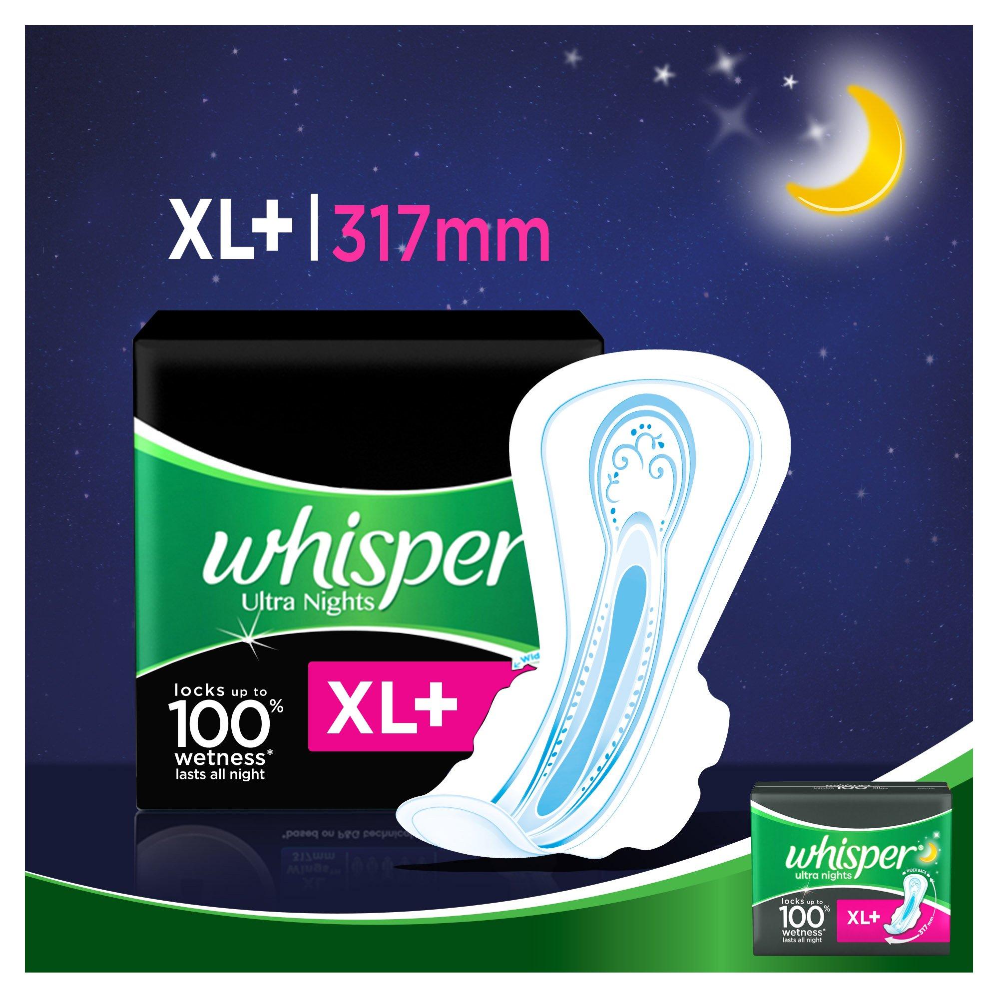 Whisper Whisper Ultra Overnight Sanitary Pads - 30 Count (XL Plus Wings)