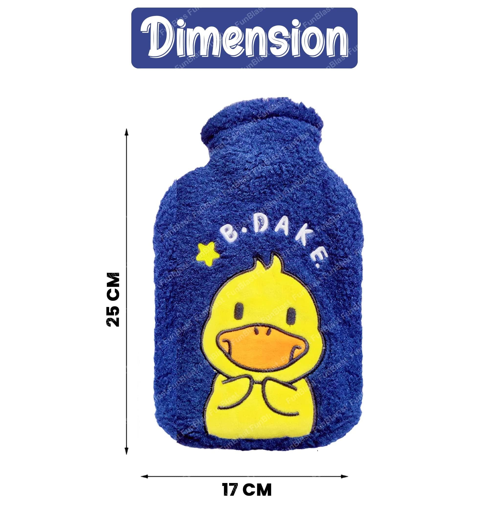 FunBlast FunBlast Hot Water Bag with Soft Cover for Pain Relief – Heating Pad Hot Water Bottle & Rubber Bottle for Hot Water Bag for Pain Relief, Bottle, Pain Relief Pad Heating Bag - 1000 ML (Navyblue)