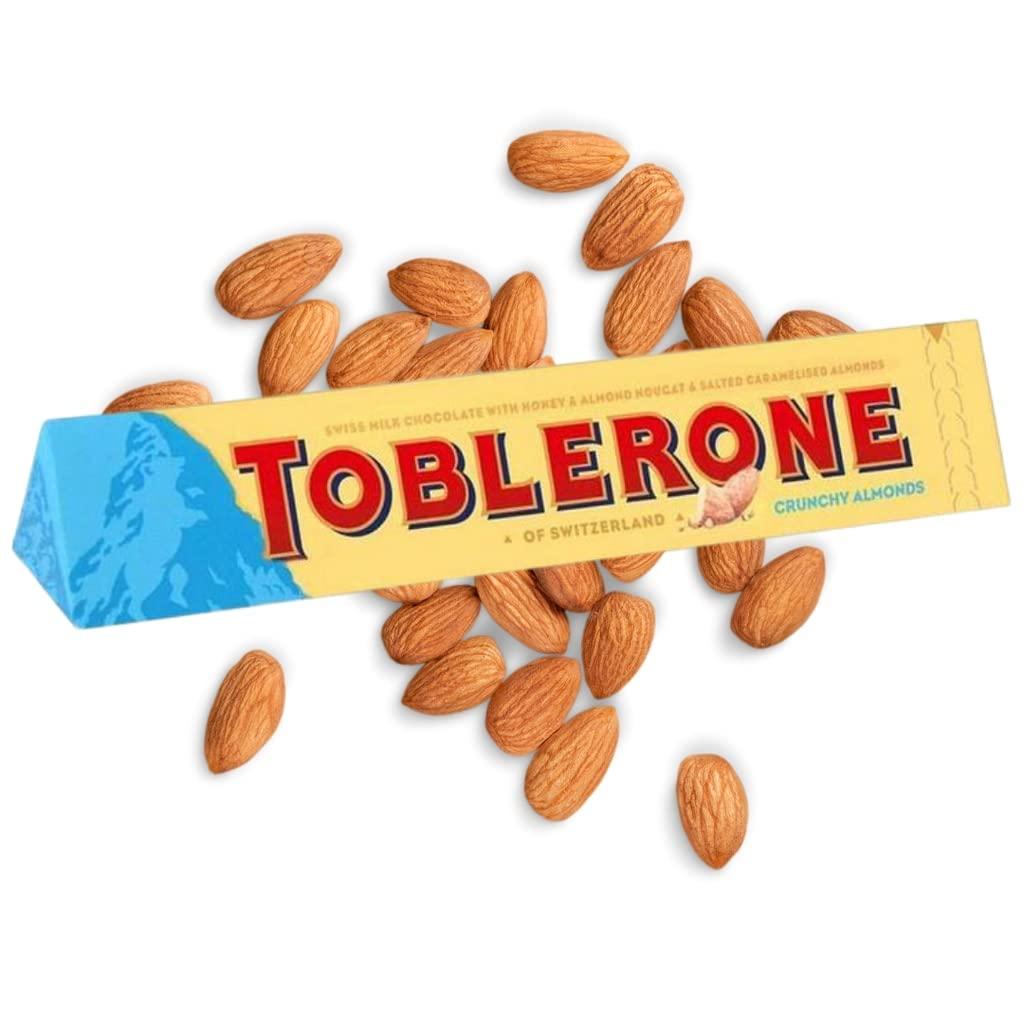 Generic Toblerone Of Switzerland Swiss Milk Chocolate Candy Bars With Salted Caramelized Almonds And Honey And Almond Nougat, 100 Gram (Imported, Pack Of 1)