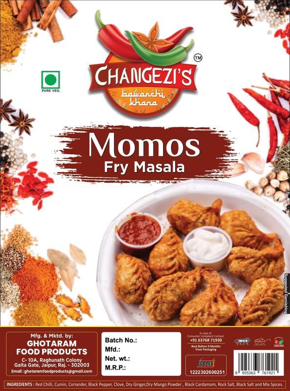 CHANGEZI\'S bawarchi khana Changezi\'s Classic Marwari Karahi Fry Momo Masala/Momos Fry Masala | Kadai Fry Momo Masala | Whole Spices Blend With Authentic Traditional Taste | Natural Spices-980Gx2Pk