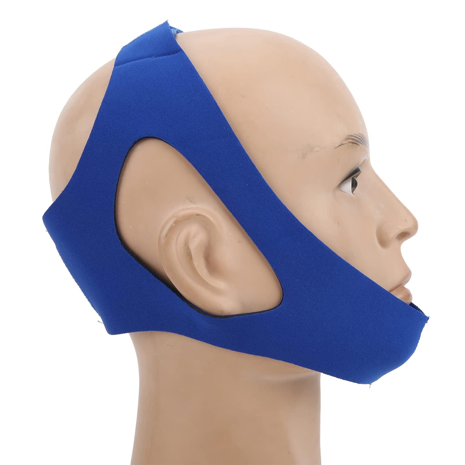 Folanda CPAP Chin Strap, Anti Snore Chin Strap, Adjustable Snoring Solution/Sleep Aid for Men and Women, Stopper Chin Straps for Snoring, Anti Snoring Devices, Stop Snoring, More Nose Breathing (Blue)