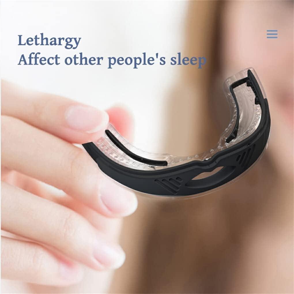 KINETIKITCH Snore Stopping Mouthpiece, Silicone Anti-Snoring Device, Lightweight & Washable, Professional Snoring Guard, Elastic & Portable, Clear Soft Gel for Comfortable Sleep (Black)