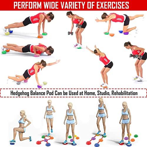 SLYK SLYK Anti-Slip Hedgehog Balance Pods,16 cm/6.5 inch Spiky Half Massage Ball for Deep Tissue Foot Muscle Therapy, Yoga, Fitness Balance Practice - 1 Piece (Assorted Colours)