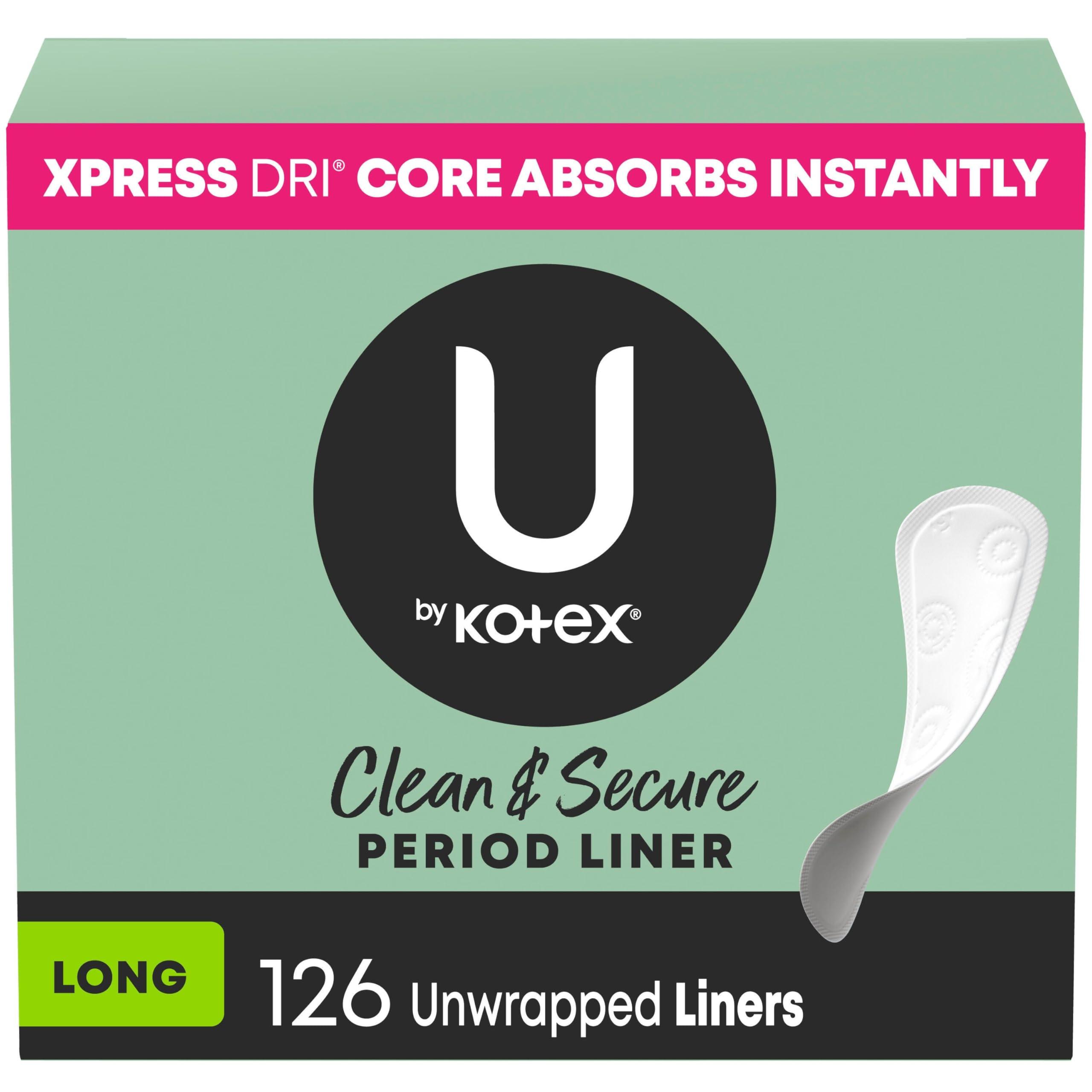 U by Kotex U by Kotex Lightdays Panty Liners, Long, Unscented, 126 Count