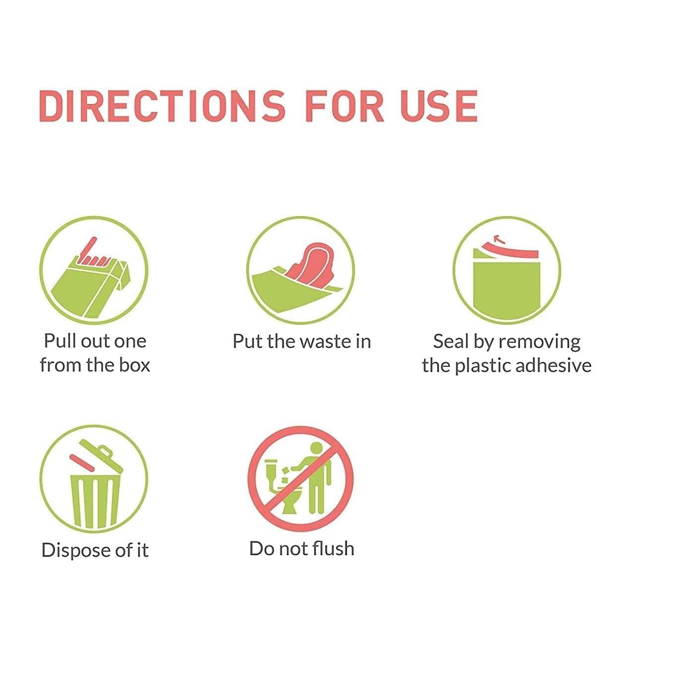 E-DUNIA E-DUNIA Sanitary Disposable Bags - 25 Bags To Dispose Condoms, Tampons,Sanitary Pads, Diaper, Panty Liner And Personal Hygiene Waste, Plastic, 25 Piece, White