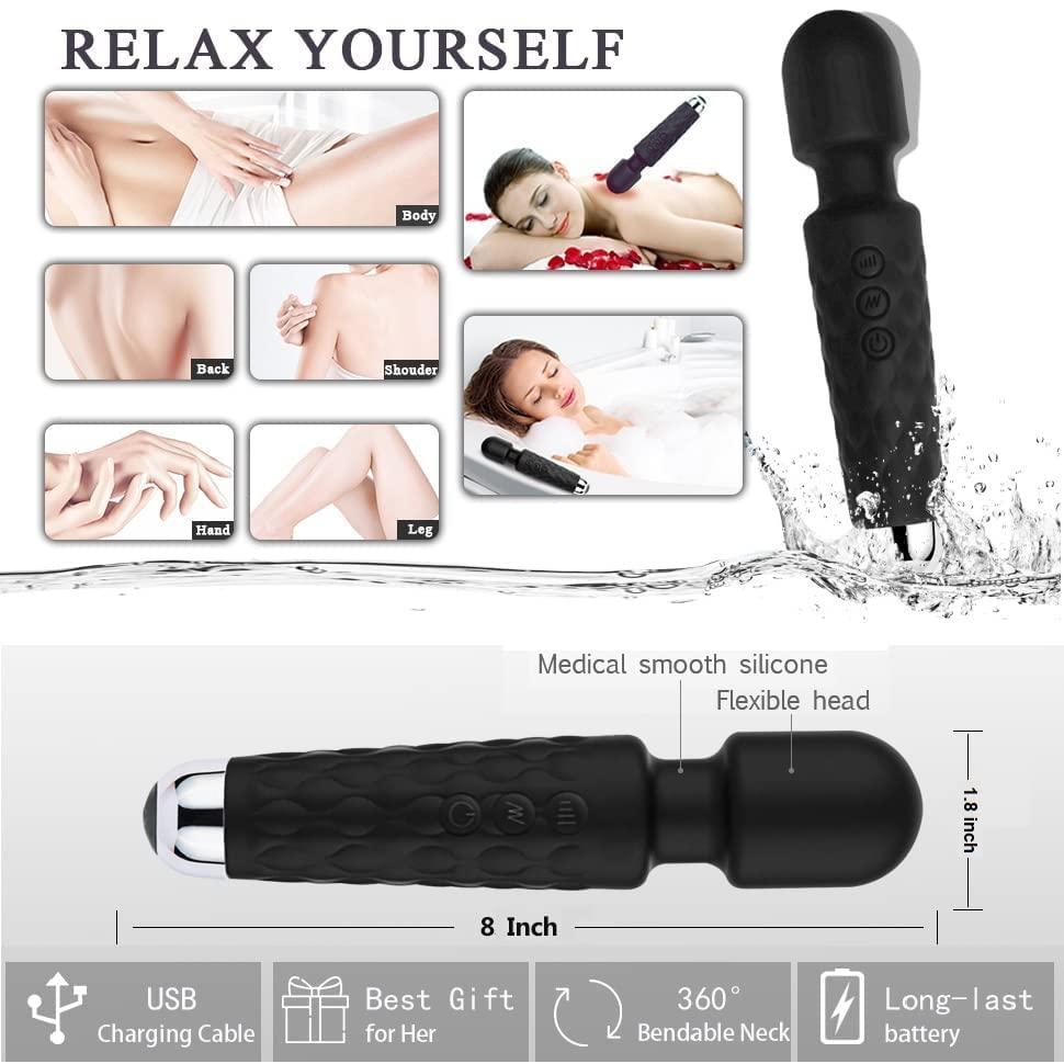 MOYESTA MOYESTA Rechargeable Personal Body Massager for Women | Cordless Handheld Wand Vibrate Machine | Perfect for Pain Relief Massage (Multi Color)