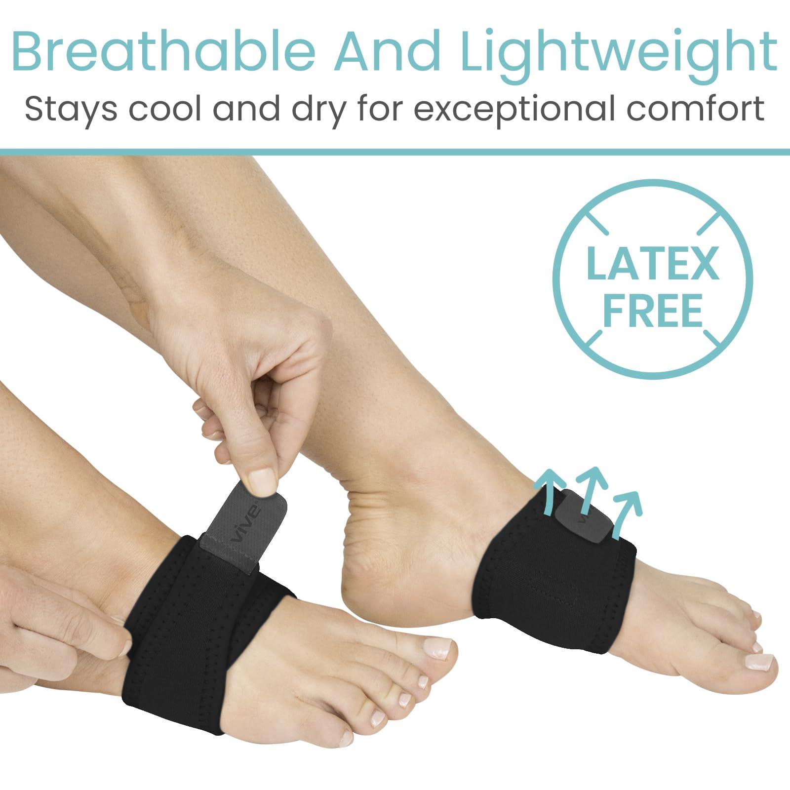 VIVE VIVE Arch Support Brace -Best Plantar Fasciitis Strap For Foot Pain,High Arches&Flat Feet-Compression Wrap-Insert For Under Socks&Shoes-Releives Aches&Pains- Guarantee