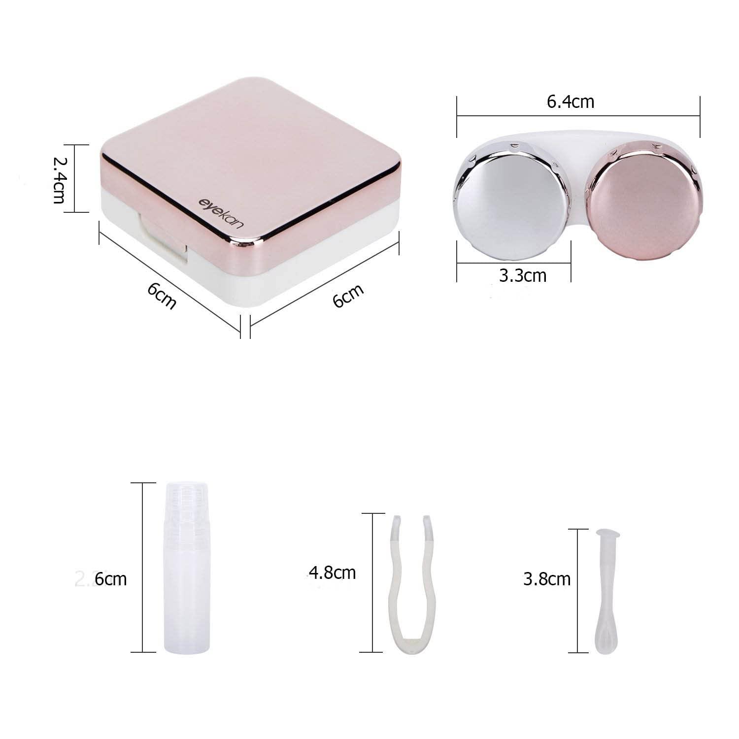 INOVERA (LABEL) INOVERA Eyekan Travel Contact Lens Case Box with Mirror (Silver, Plastic)